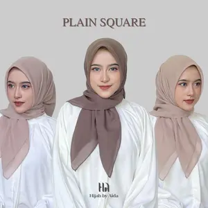 Hijab Segi Empat Plain Square Polycotton Premium