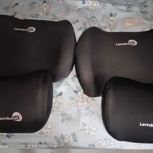 LEMBOOT Bantal Mobil Set Ergonomis Memory Foam 100% Bantal Leher Mobil Bantal Pinggang Mobil