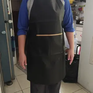 Apron pvc celemek masak kulit  Sintetis anti air dan minyak-celemek chef kitchen waterproof-celemek barista Tali -buat cuci piring custom