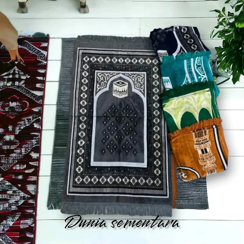 SAJADAH NURTEX SPIGEL WHITE/ BAHAN LEMBUT HALUS / Ukuran 70x110cm / SAJADAH OLEH-OLEH HAJI DAN UMROH / BISA JUGA BUAT TAHLILAN Tebal Muslim Motif Turki Bulu Rumbai 1