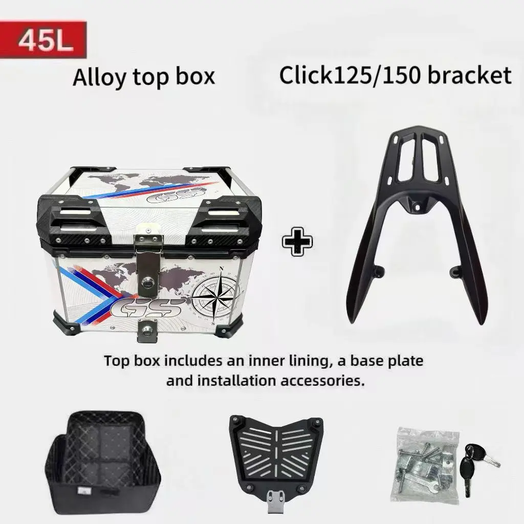 motorcycle top box and bracket for honda click 125/150 V1 V2 V3 ...