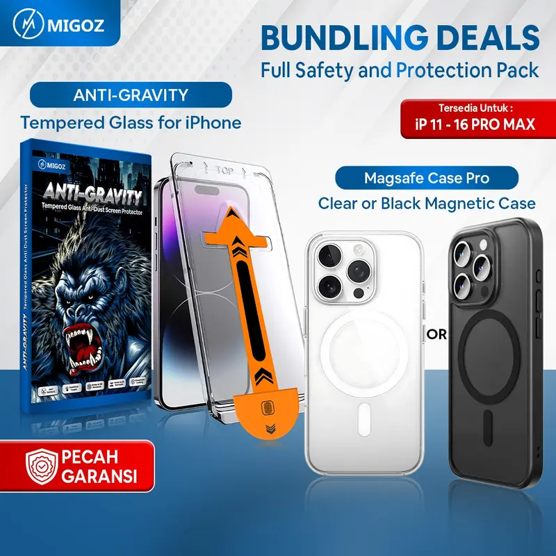 Migoz FullProtect Set MagSafe Case Tempered Glass iPhone XR 11 12 13 14  15 16 Series Black Mate Case CLEAR 12 PRO MAX