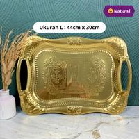 Gambar Nampan Arab Emas Ukir Pegangan  Baki Tempat Makanan Oleh Oleh Haji dan Umroh Jakarta Wadah Kitchenware Kuning Nampan dari Oleh Oleh Umroh Haji Jakarta Kota Administrasi Jakarta Selatan 4 Tokopedia