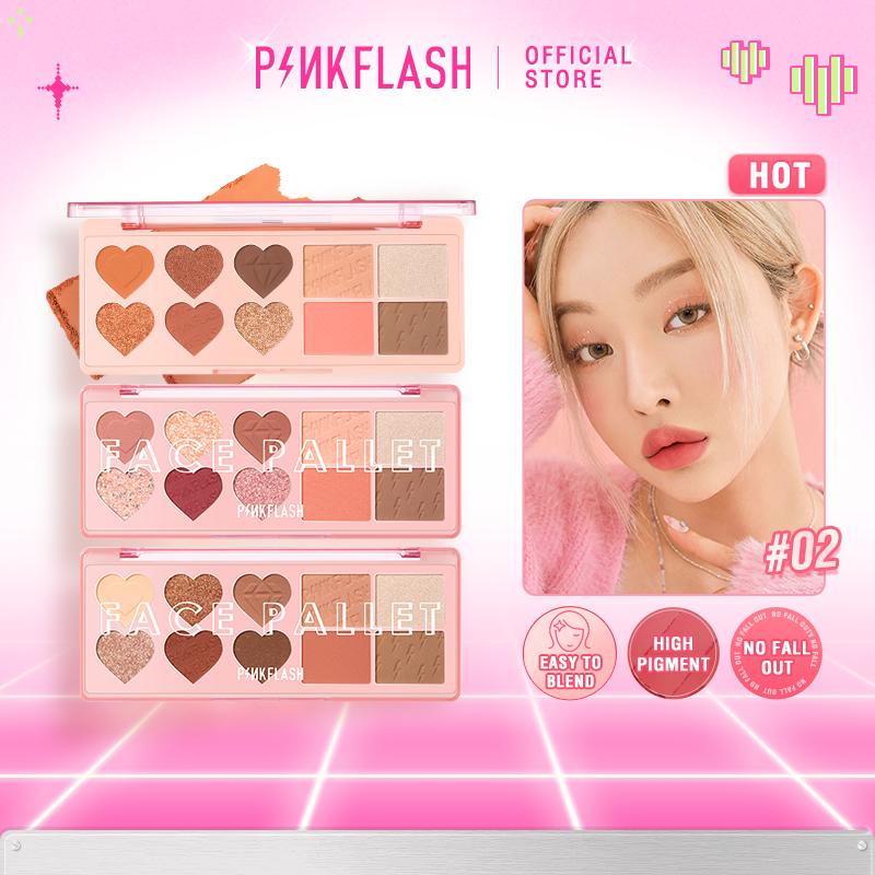 Bảng phấn trang điểm PINKFLASH có thể kết hợp màu trang điểm cho mặt/mắt 120g