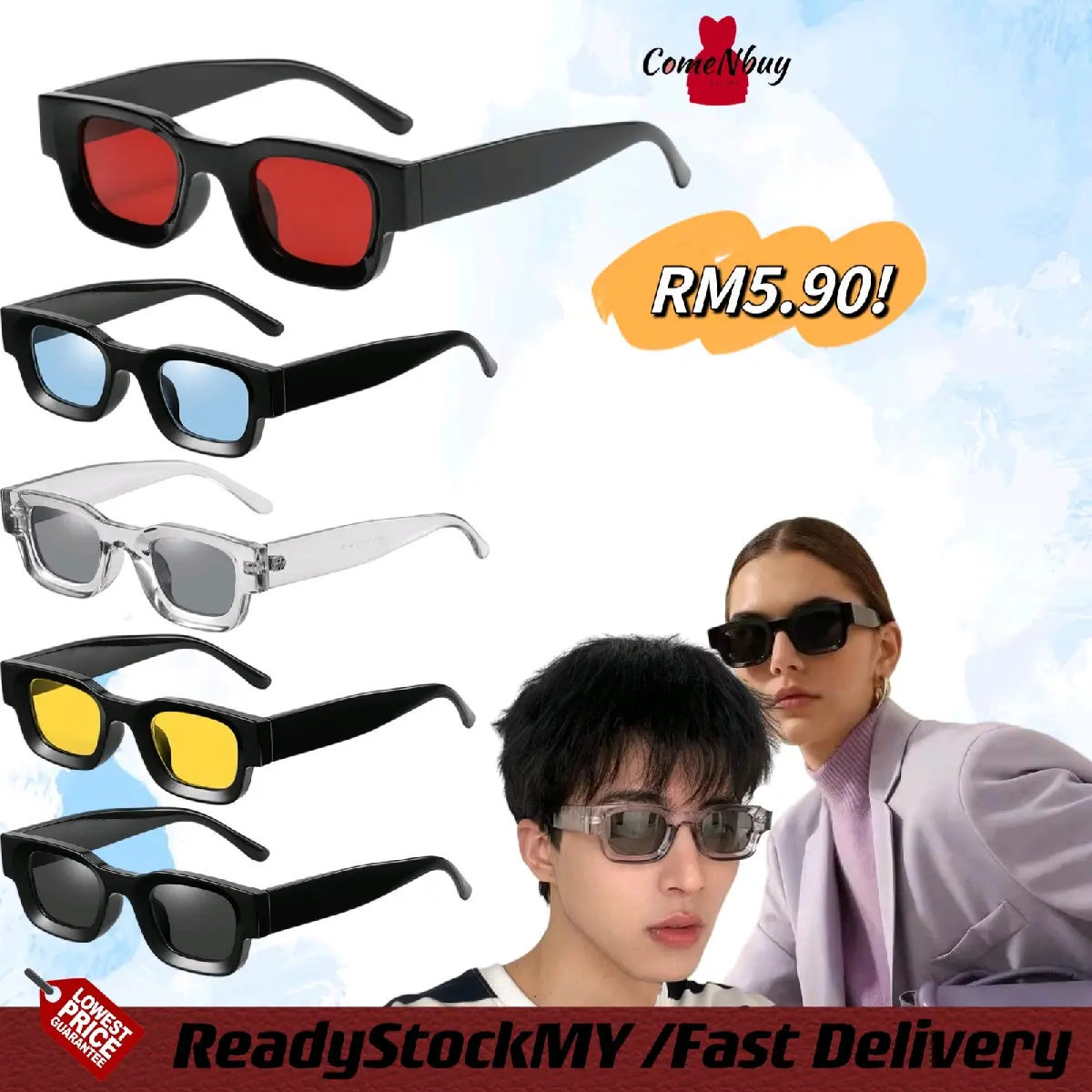 HotSales Vintage Fashion Frame UV400 Sunglasses For Men Women retro concave colorful Outdoor Shades square Eyewear