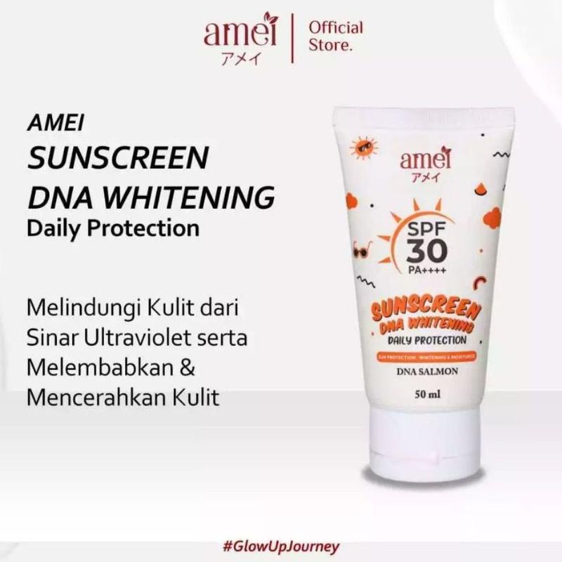 Amei Sunscreen SPF 30 PA++++ 50 Ml 2-in-One Melindungi Kulit Dari Sinar UV - Mencegah Flek Hitam - Mencerahkan Warna Kulit 1