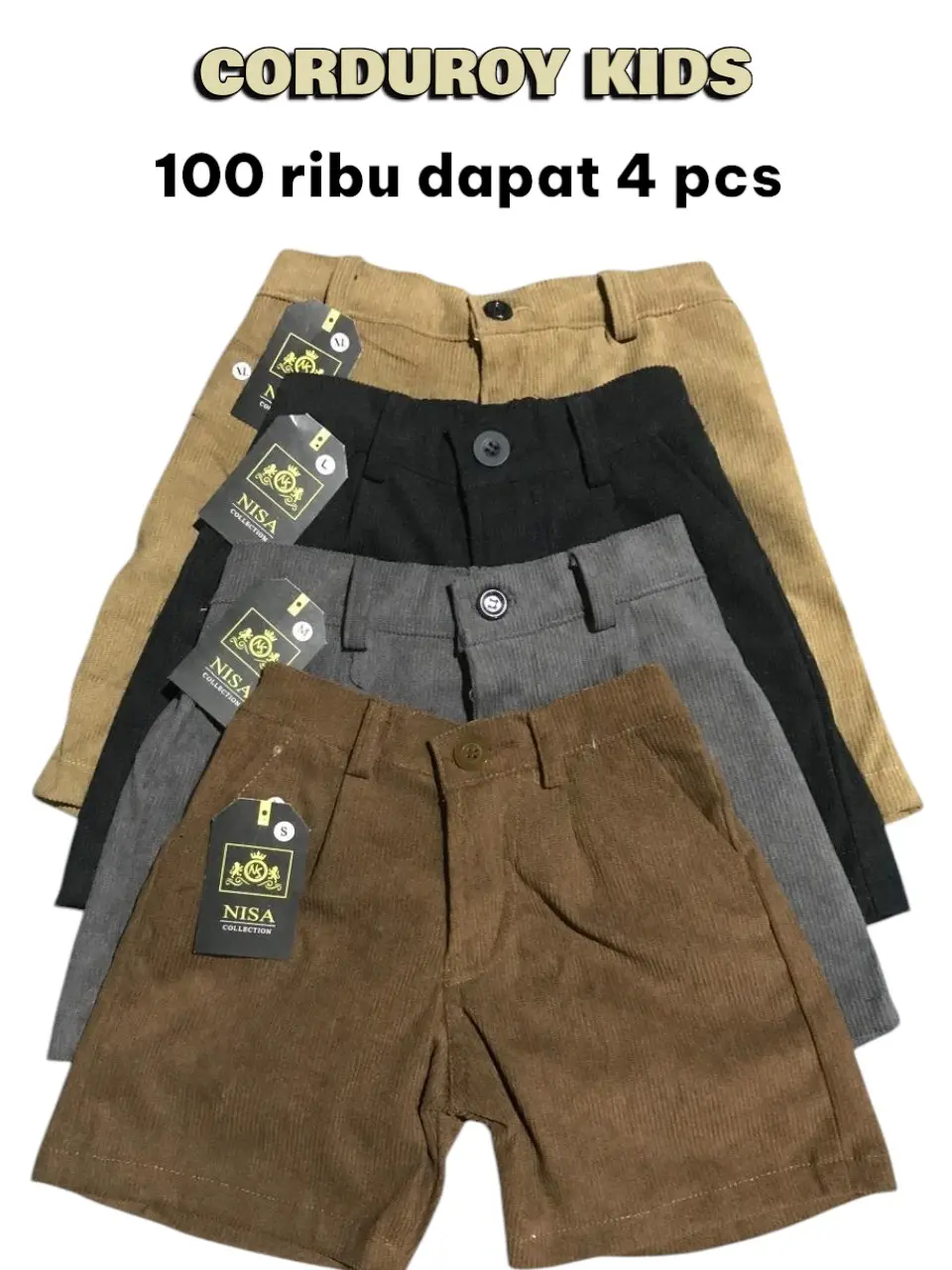 TERMURAH!!! 100ribu dapat 4pcs Short Pants Corduroy Anak | Celana Pendek Anak Corduroy Kids Celana Anak laki laki