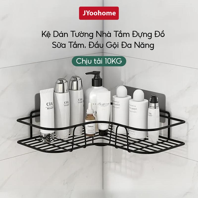COMBO 2 Kệ Nhà Tắm Dán Tường Thép Không Gỉ JYoohome Kệ Góc Tam Giác Chịu Lực 10kg Đựng Đồ Sữa Tắm Dầu Gội Mỹ Phẩm Đa Năng