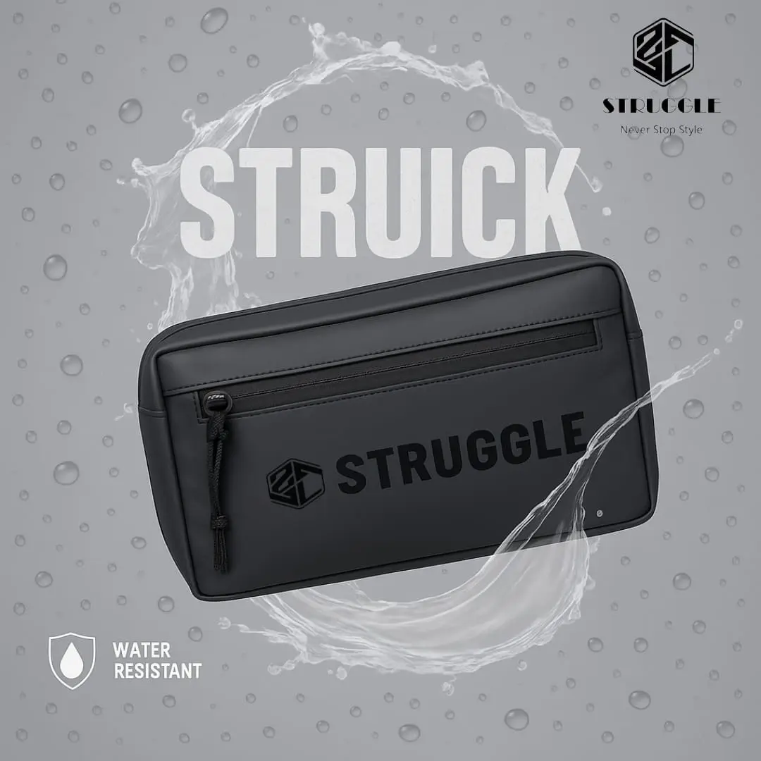 STRUGGLE Tas Selempang Bahu Pria & Clucth Original STRUICK Waterproof Tas Tangan Anti Air Hitam