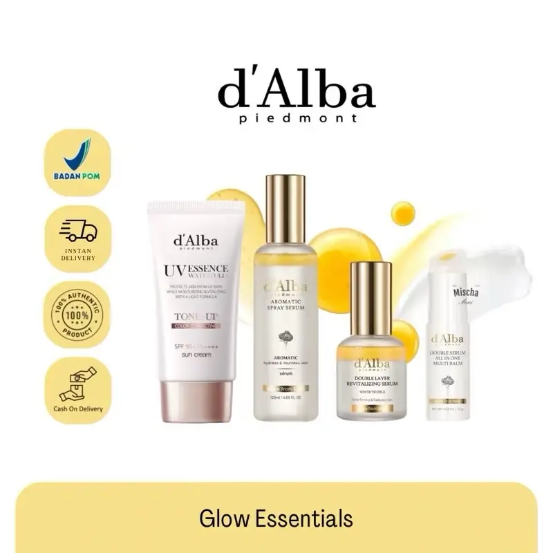 BPOM D’Alba White Truffle First Spray Serum 100 ml 50 ml | UV Essence Waterfull Tone Up Suncreen Cream SPF 50+ PA++++ | Essence Waterfull D alba | Revitalizing Serum 30ml | Multi Balm 10gr