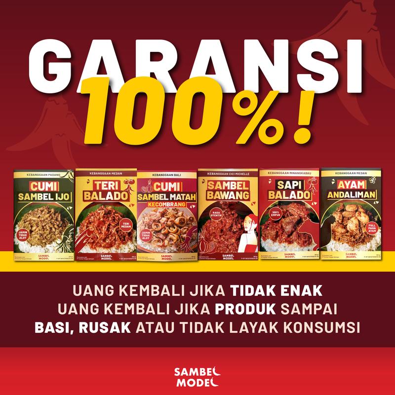 Sambel Model [KEMASAN BARU] - Paket Sambel  Lengkap [4 in 1] Sambel Sapi Balado + Paket Favorite Ci Michelle Sambal Lauk HALAL Tahan Lama 8