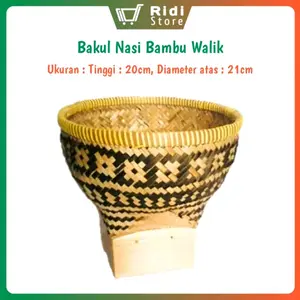 Bakul Nasi Anyaman Bambu Walik Tanpa Tutup / Wakul / Ceting Diameter 20 cm