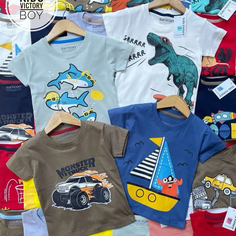 Paket hemat kaos anak cowok 4 pcs 0