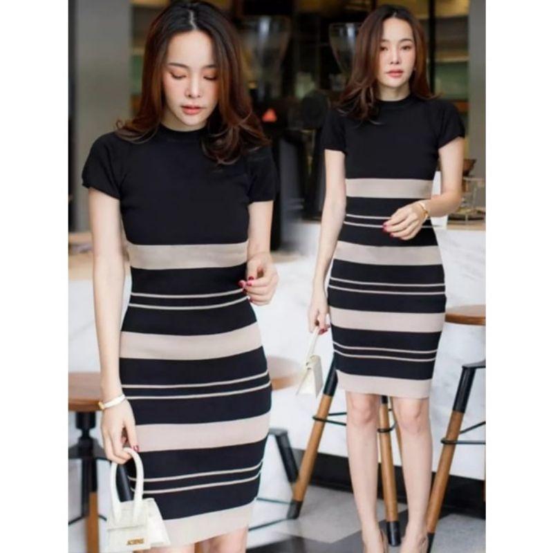 FELICE DRESS RAJUT- ATASAN BLOUSE DRESS RAJUT WANITA CASUAL BASIC BODYCON 2