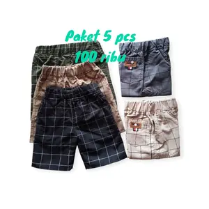Paket 5 Celana Anak Motif Garis  Tartan 100 Dapat 5 celana  pendek celana  katun American Retro XXL