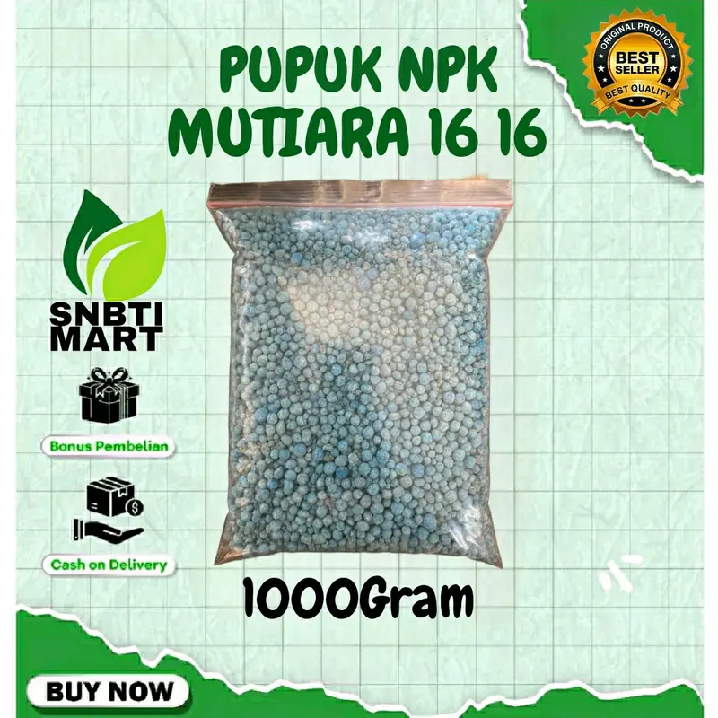 Pupuk Npk Mutiara Inteeflor 1Kg Kemasan Reapack-Pupuk Npk 16-16-16 Hijau 0