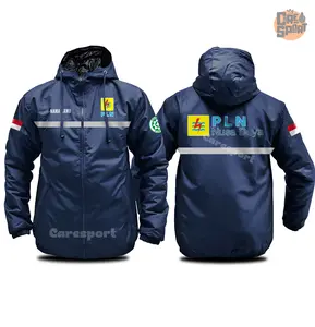 Jaket PLN Nusa daya custom parasut semi wf satuan sablon dtf scotlight semi wf eleganter terbaru