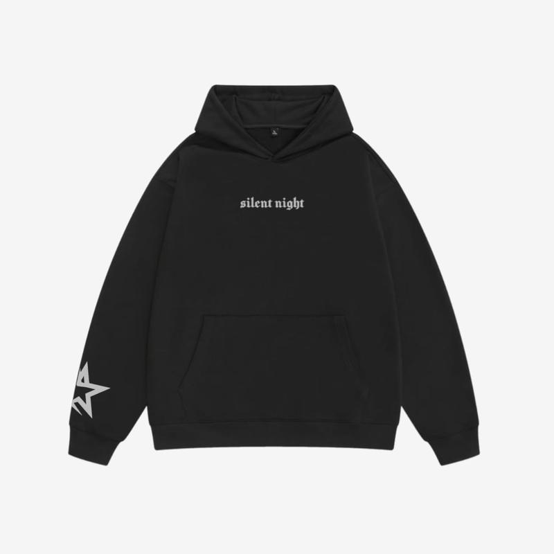 Product Introduction of Hoodie boxy fit reflektif Silent Nigh Unisex  Fleece tebal 280 gsm | Sablon Reflektif Silver Free Stiker 48