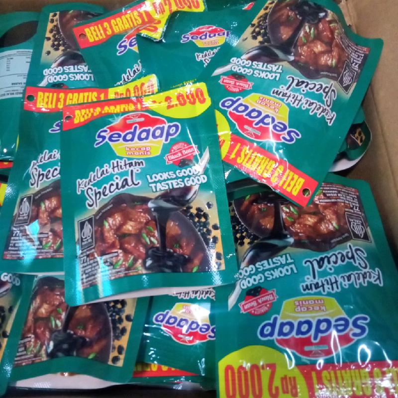 12 Pcs Kecap Sedaap eceran 2000 77gram Kecap manis kedelai hitam 1