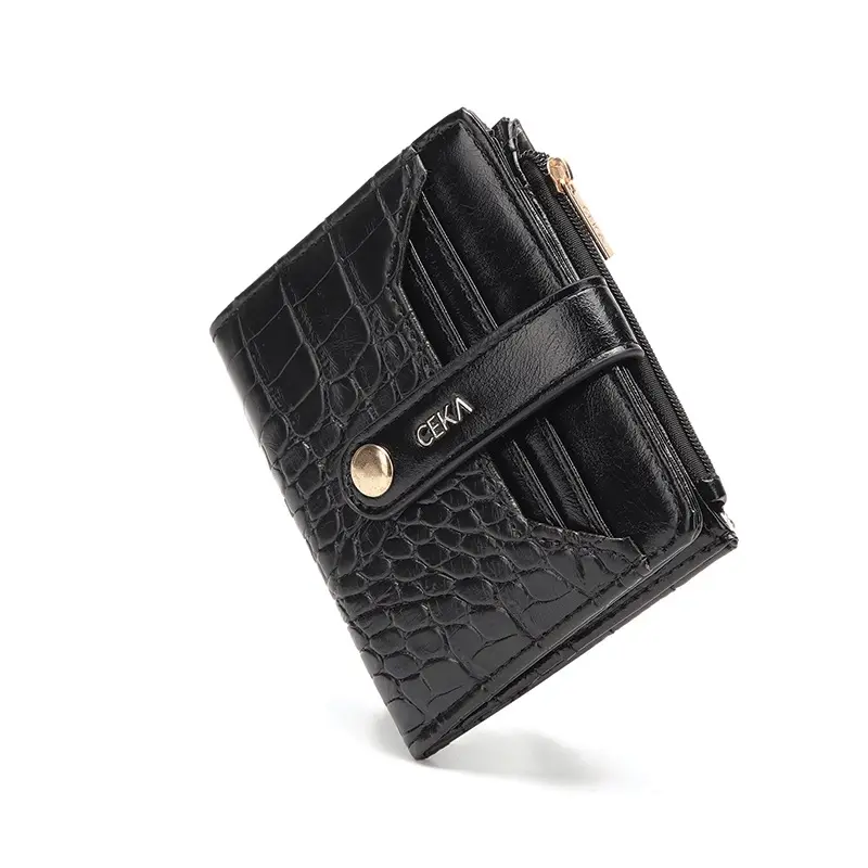 ￼CEKA Dompet Wanita Kartu Import Dompet Cewek Kecil Kekinian Kulit Croco - Fenne Short Wallet