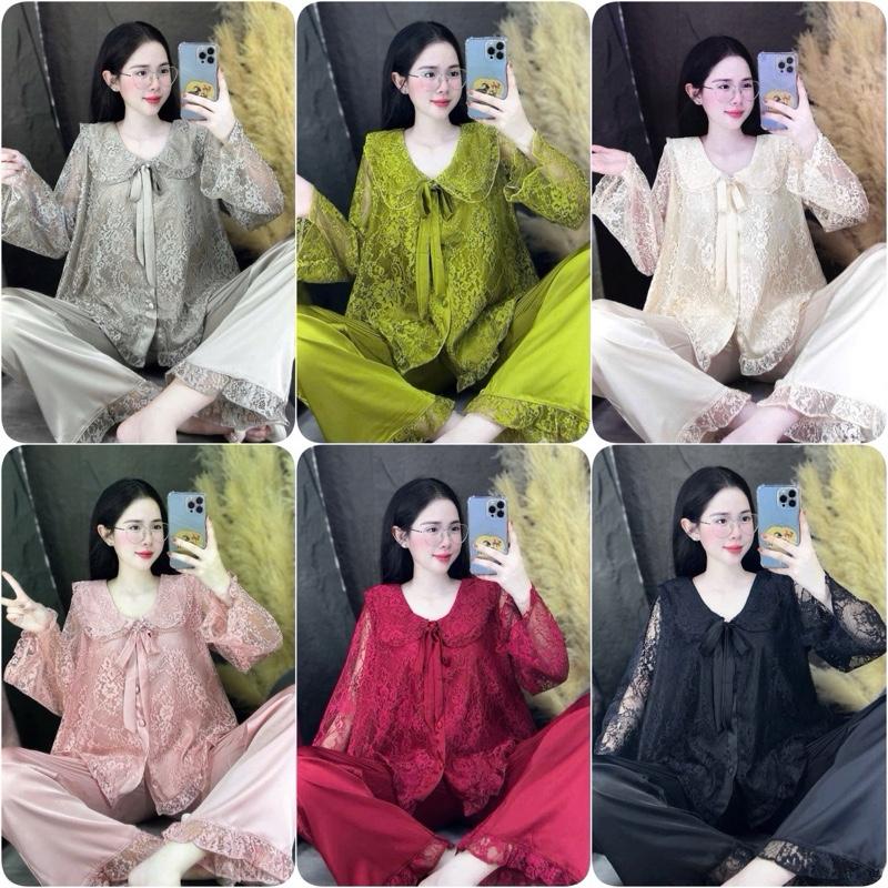 Bộ Đồ Ngủ Tiểu Thư Phối Ren Sang Chảnh - Size 40-60kg