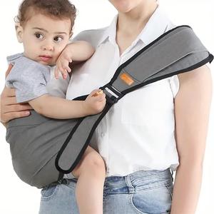 Adjustable length Cotton Baby Carrier Sling with Breathable Mesh, Ergonomic One Shoulder Baby Hip Holder for Newborns to Toddlers 0-3 Years
