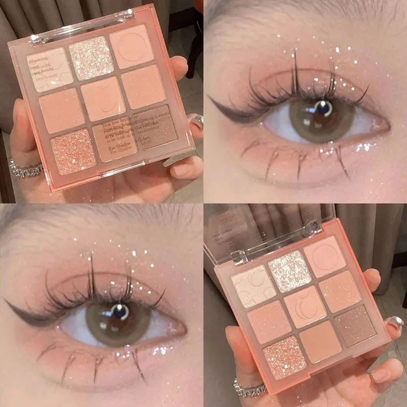 8pcs Bộ Trang Điểm Hàng Ngày, Son Kem Bóng Nhung Mờ , Phấn Má Hồng Dạng Bột Nguyên Chất, Phấn Mắt Chín Màu, Bộ Cọ Trang Điểm, Màu Đen Mắt Bền, Kẹp Lông Mi, Chì Kẻ Mày Tự Nhiên, Bút Kẻ Mắt Bộ trang điểm cho phụ nữ Mỹ Phẩm 3