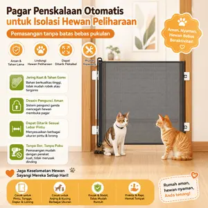 Pagar KucingBisa ditarik Anti Lompat Bisa Diatur Indoor Tanpa Bor + Pintu Kucing