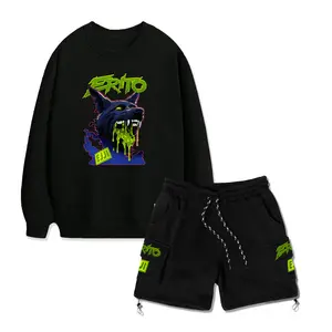 Eritoejji One Set Crewneck & Cargo ZomWolf Setelan Berbahan Kain Fleece Lembut Adem Size M-XXL