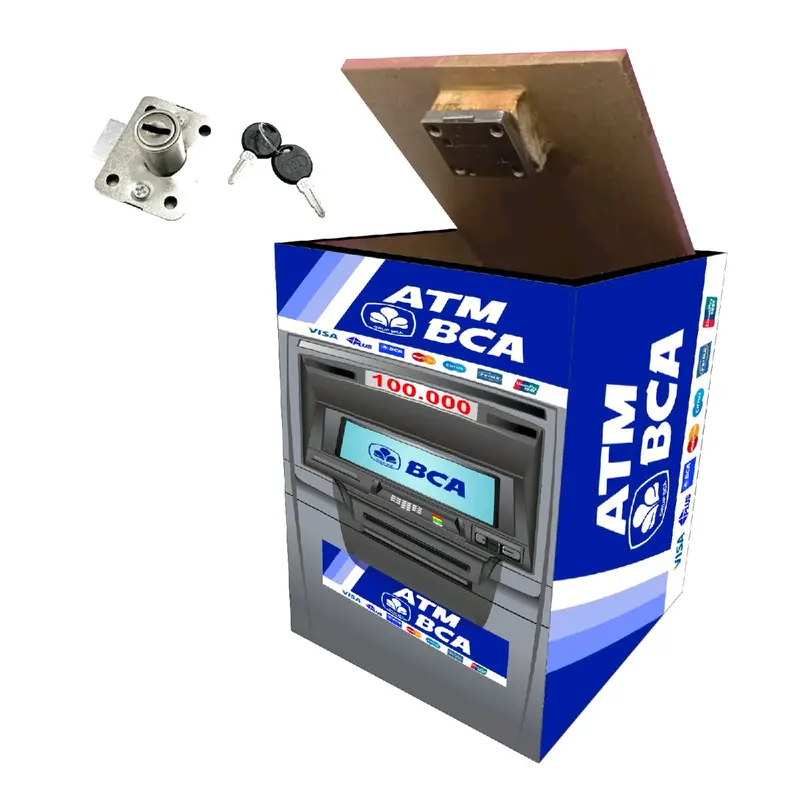 Celengan Jumbo tambahan kunci gembok Model ATM ukuran 15 x 20 Hadiah celengan  anti tuyul 0