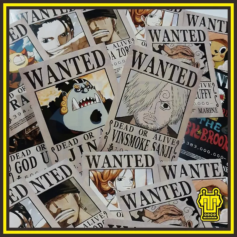 Poster Bounty Poster Wanted Anime One Piece Mugiwara Straw hat Pirates SHP - Ukuran A6 (15cm x 10cm) 1set 3