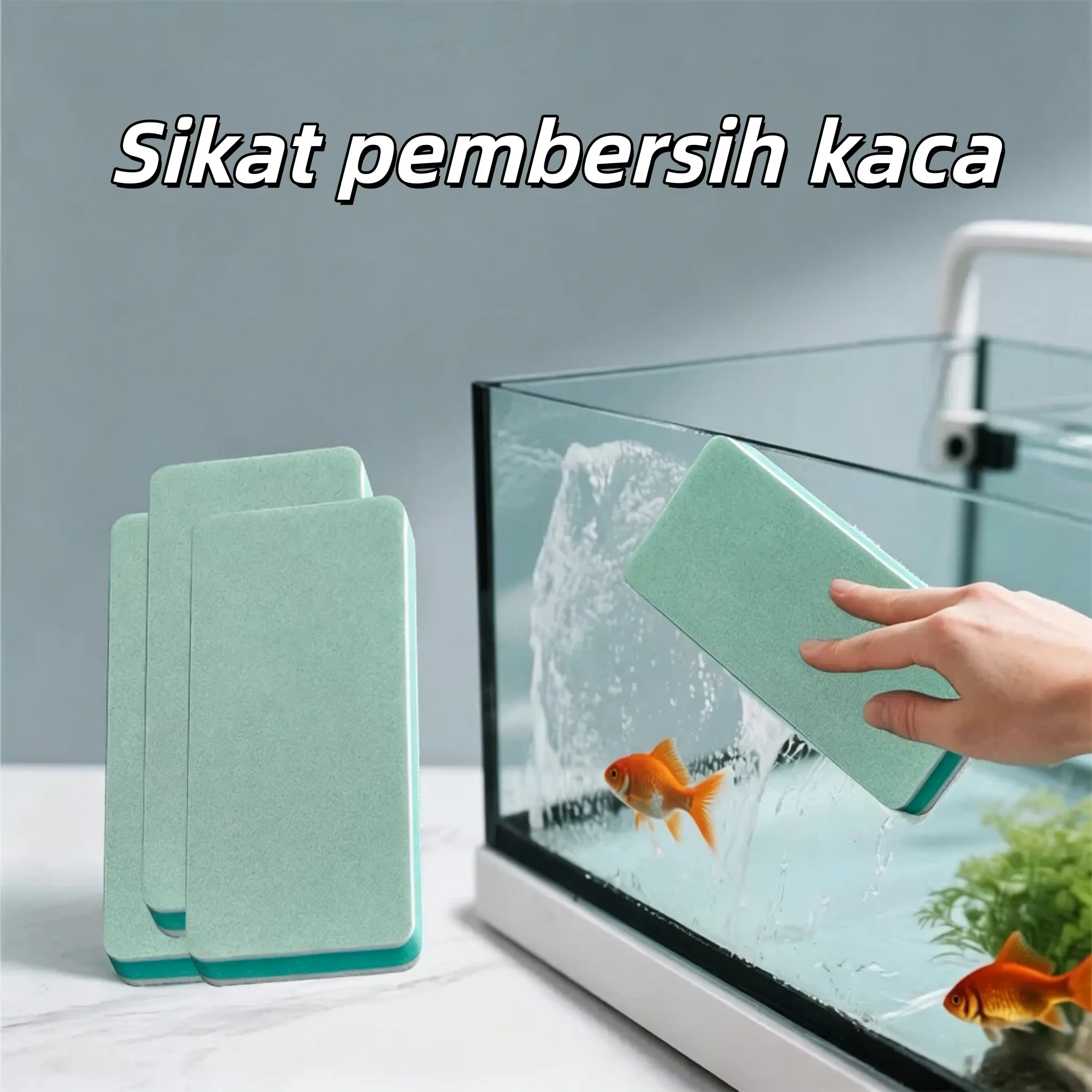 Spons Aquarium Khusus Pembersih Kerak Aquarium Kaca Multifungsi