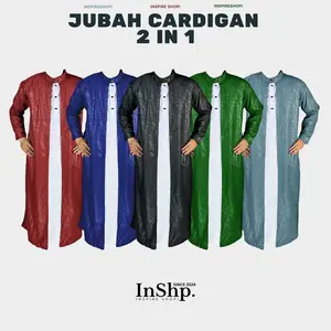 Jubah Kardigan 2in1 InspireShopi Reguler Lengan Panjang motif Etnik 5 Warna Premium