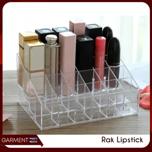Tempat Lipstik Kutek Rak Kosmetik Akrilik Kotak Make Up Lipstick Organizer Acrylic