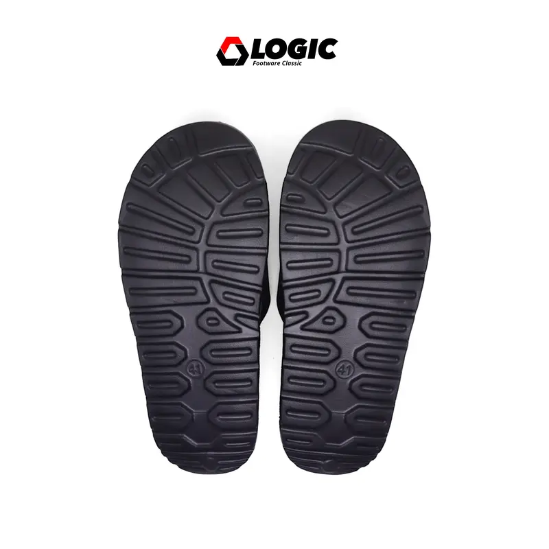 Logic - Sandal Slide On Pria Logo Black Simple Shoes Sendal 4