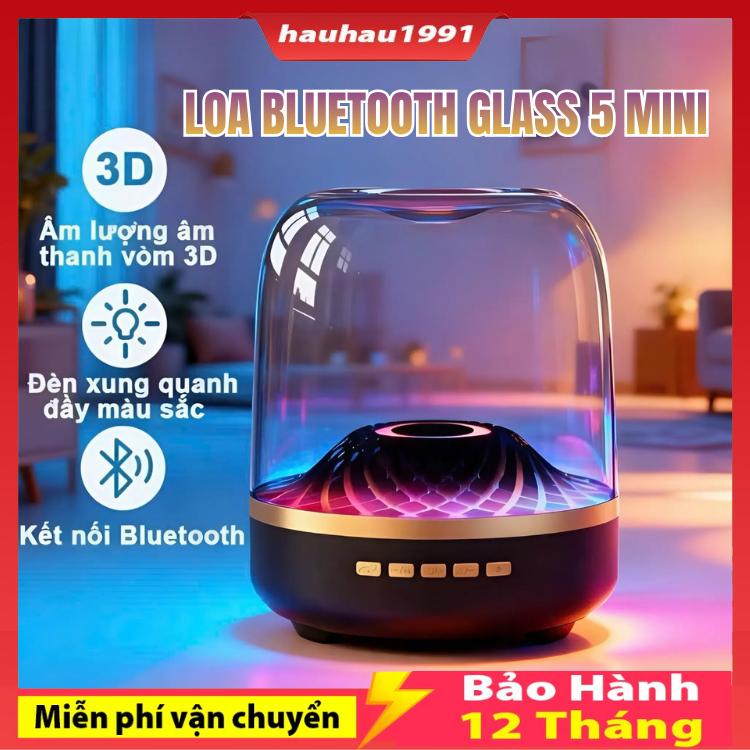 Loa Bluetooth GLASS 5 / 1057 / CL90 Mini không dây trong suốt để nghe nhạc với…