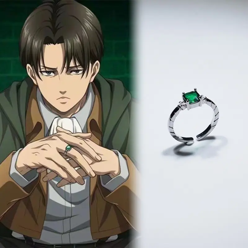 Nhẫn Attack On Titan, Chủ Đề Anime, Được Thiết Kế Bởi Levi Rivaille Và Ackerman, Nhẫn Shingeki No Kyojin, Thời Trang Halloween, Thích Hợp Cho Nam Và Nữ, Hoàn Hảo Cho Cosplay, Tuyệt Vời Làm Quà Tặng 0