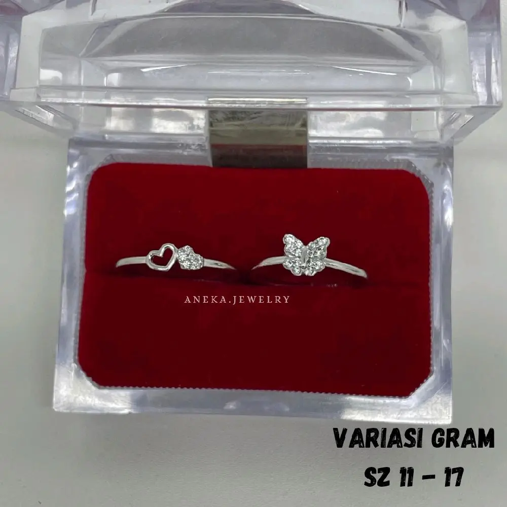 Cincin Fashion Mini Love Kupu Mata Mata, Perak 925