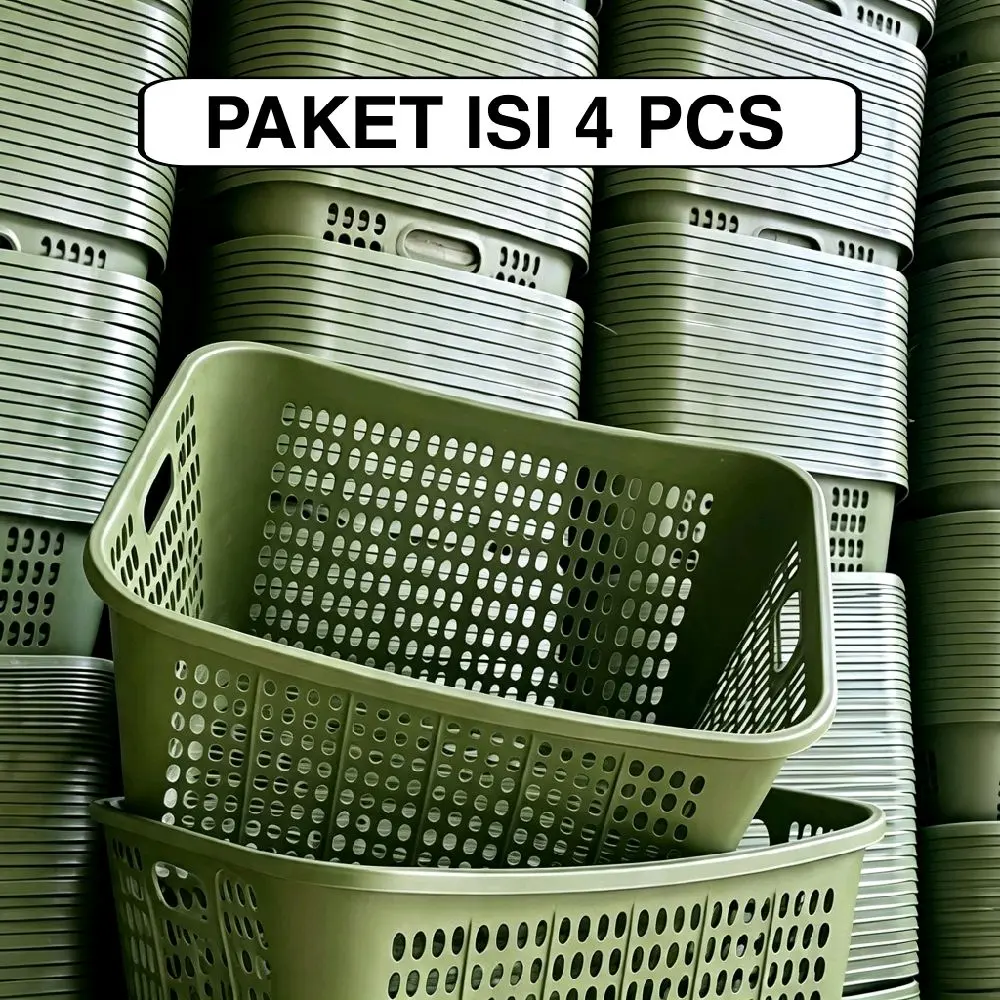 4 PCS KERANJANG PAJERO / keranjang plastik jumbo besar serbaguna / keranjang baju pakaian kotor laundry mainan kuat 20kg