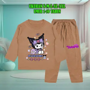 Setelan Baju Anak Tidur Gambar Koromi Lengan Panjang dengan Sablon Berkualitas - Baju Anak Fashion Celana