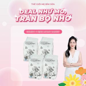 TGMBS 1 thùng 4 bịch Bỉm Momo Rabbit cao cấp Bỉm Momorabbit nội địa Hàn mềm mịn cho bé