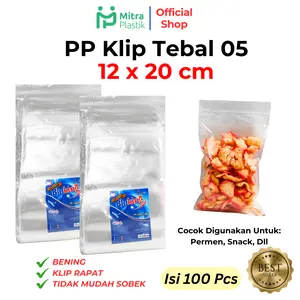 Plastik PP Klip 12x20 Tebal 50 Micron Kemasan Snack BluKing Zip Lock Zipper 12 x 20 Bungkus Keripik Kacang Cemilan Basreng