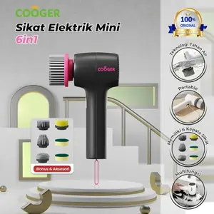 [EXCLUSIVE] COOGER 6IN1 Sikat Elektrik Pembersih Multifungsi Tangan untuk Kamar Mandi, Dapur, Lantai, dan Perabot — Alat Pembersih Serbaguna Rumah Tangga
