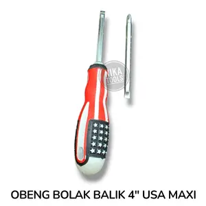 Obeng Bolak Balik Bendera 4" USA Plus Min MAXI