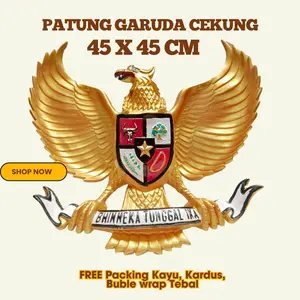 Pajangan Dinding Garuda Pancasila 3 Dimensi Patung Garuda Fiber Lambang Negara Logo Burung Garuda Gold Timbul