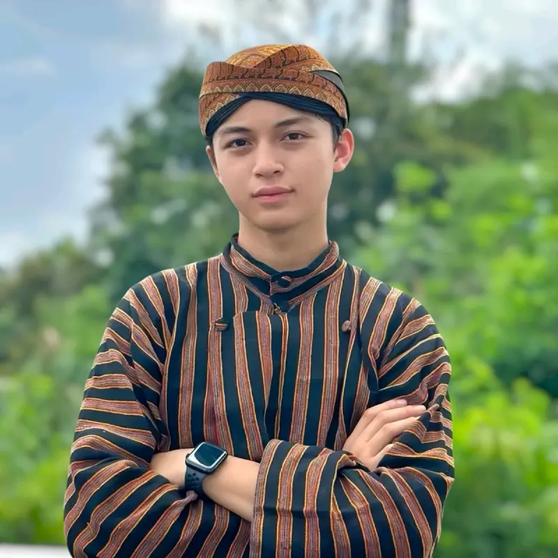 Surjan Abu Baju Adat Jawa Pria - Solo Jogja Motif Garis Garis Katun Rajut Remaja Dewasa 3