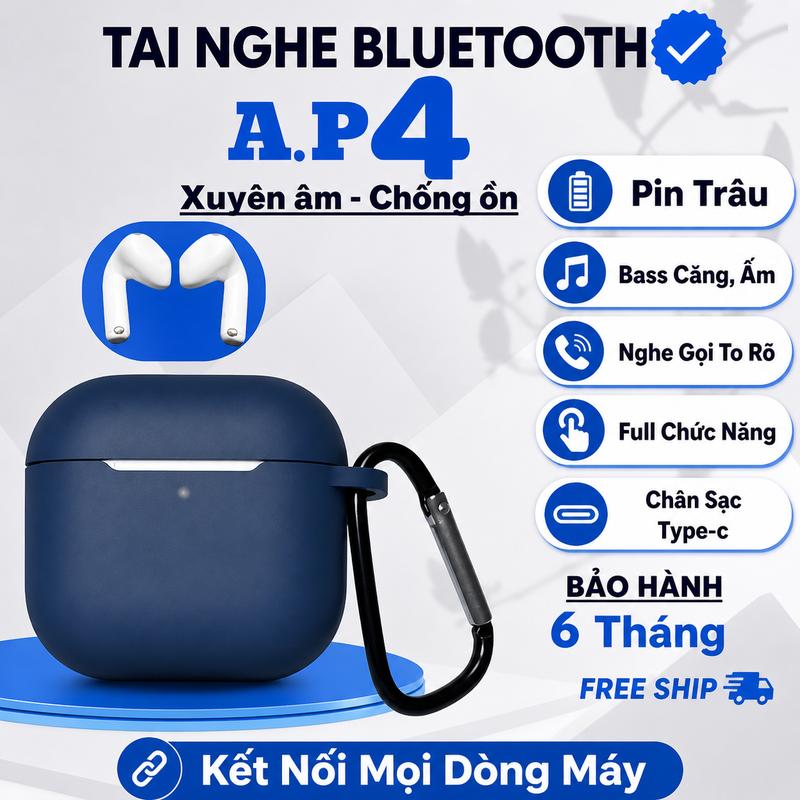 [ Tặng Ốp ] Tai Nghe Bluetooth Bản Pro Nâng Cấp Hỗ Trợ Mọi Dòng Máy Bảo Hành 12 Tháng, Hỗ Trợ Định Vị Đổi Tên, Chống Ồn Chủ Động tai nghe nhạc hay không dây Nhét Tai