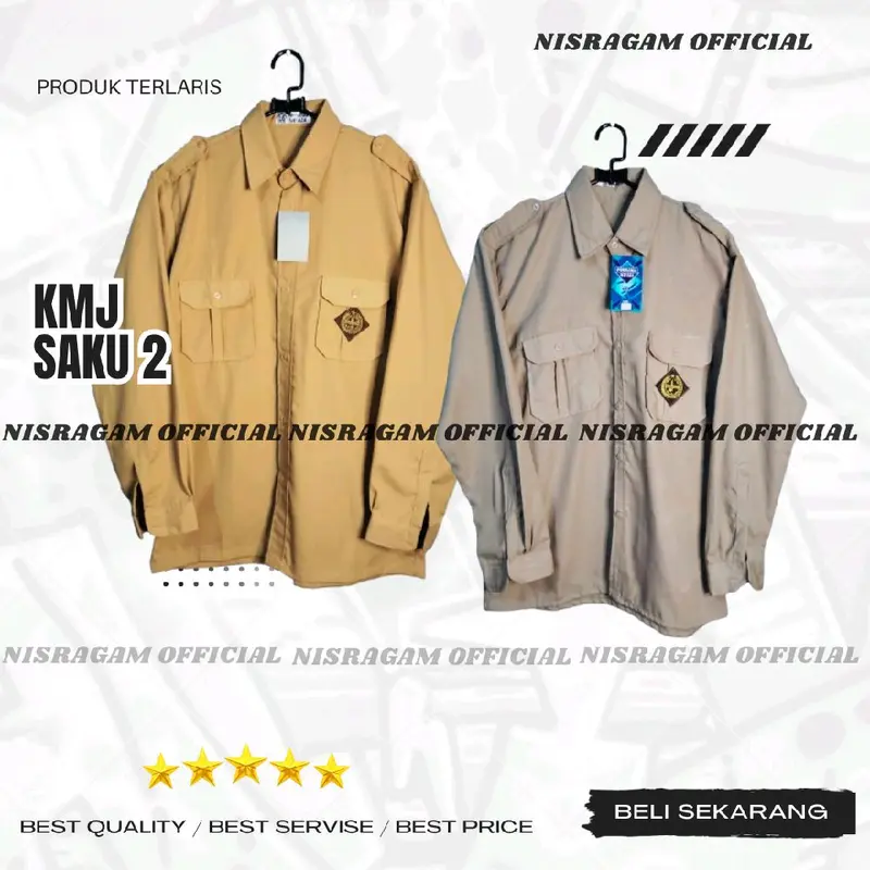 KEMEJA PRAMUKA/PENGGALANG SAK 2 COKSU COKLAT KUNING  SMP SMA Baju Dewasa 0