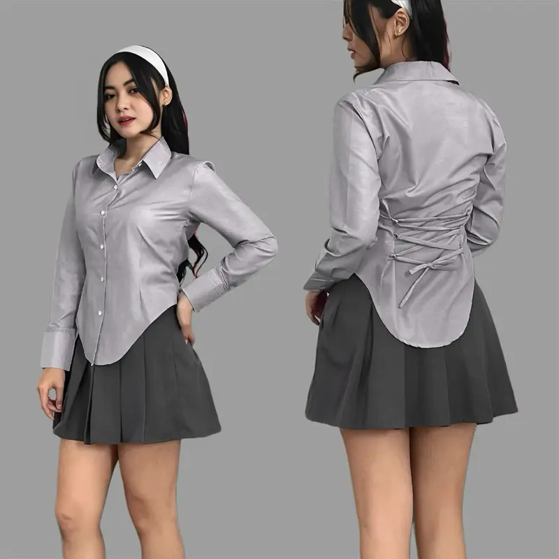 Selena Fitted Shirt | Shirt Wanita Ngantor | Atasan Wanita Kemeja | Kemeja Fitted Cewek 4