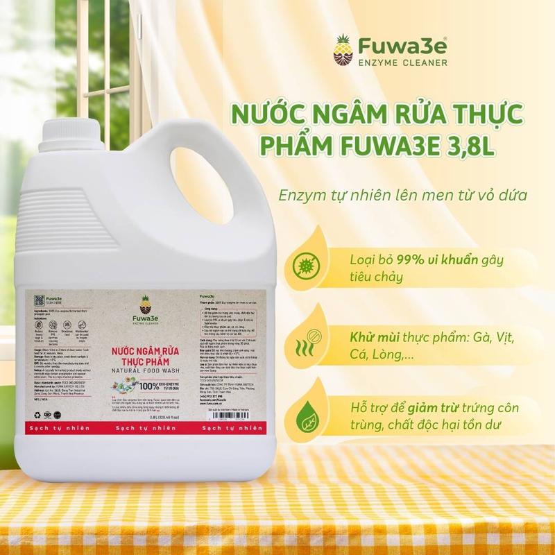   Chính hãng  Fuwa3e Nước Ngâm Rửa Thực Phẩm - Enzyme Tự Nhiên Lên Men Từ Vỏ Dứa Loại Bỏ Vi Khuẩn Gây Tiêu Chảy Trong Rau Củ Quả 